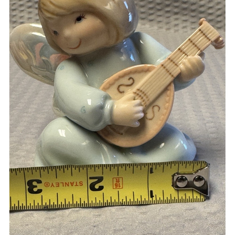 Vintage Lefton Christopher Collection Angel Playing Mandolin Hand Painted - Picture 9 of 10